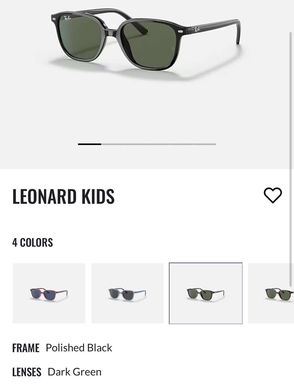 Ray-Ban Polished Black Kids Sunglasses With Dark Green Lenses